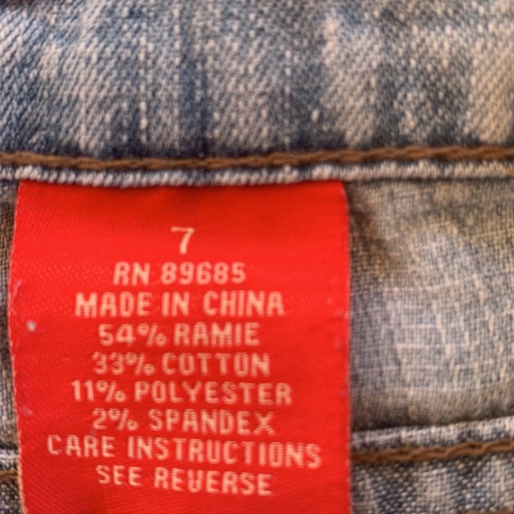 WOMENS SHORT LOW RISE JEANS, SIZE 7, LIGHT BLUEISH GREY - Picture 4 of 4